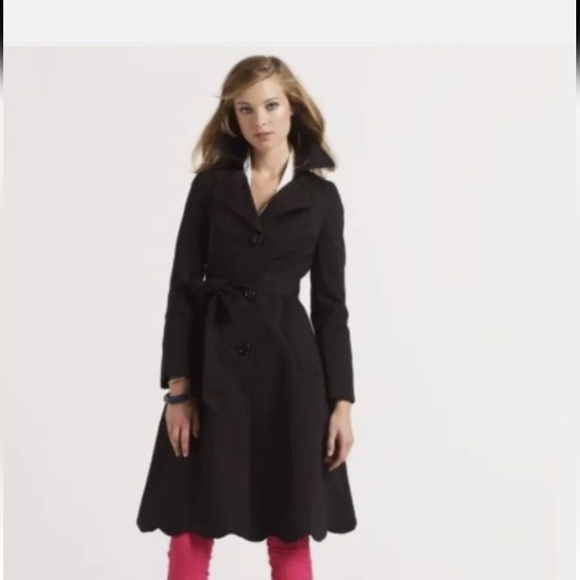 KATE SPADE× FLORENCE BROADHURST 2012 black scallop trench. Size 2 - Picture 12 of 14
